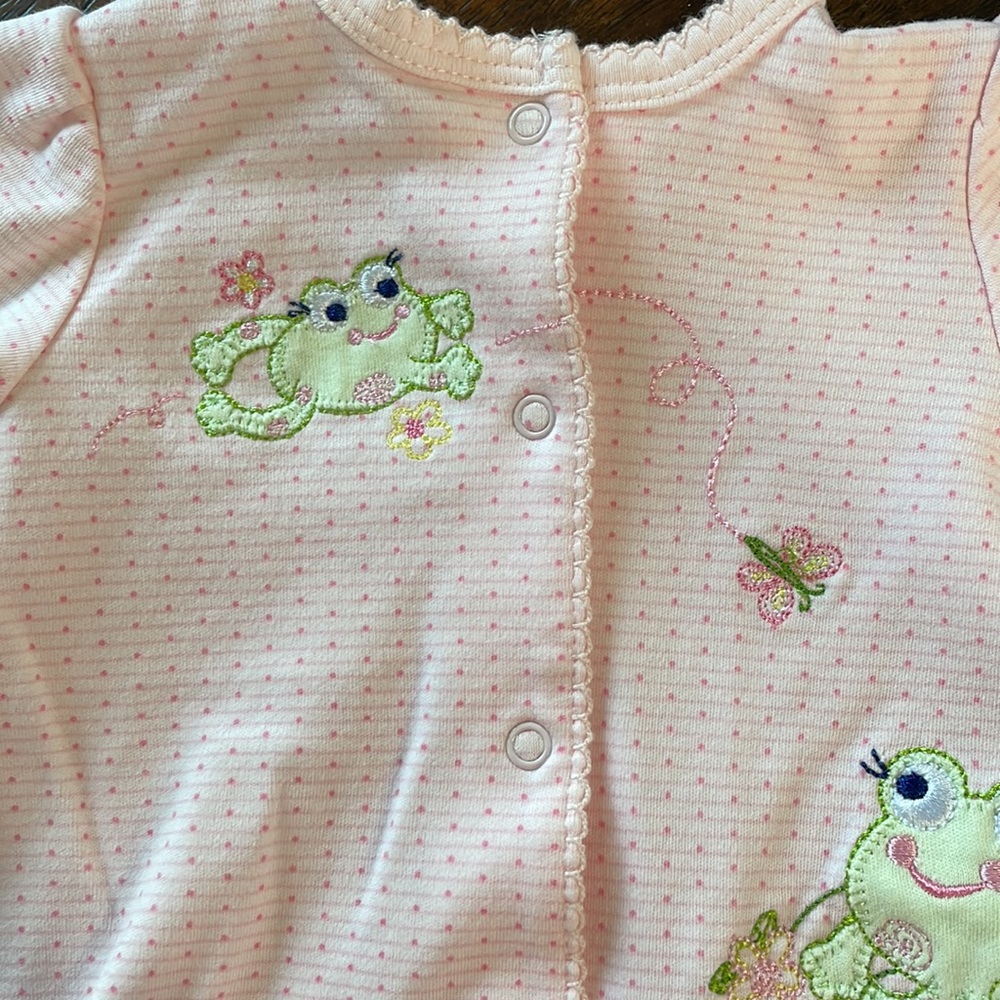 Little Me Frog Friends Footed One-Piece - Picture 3 of 7